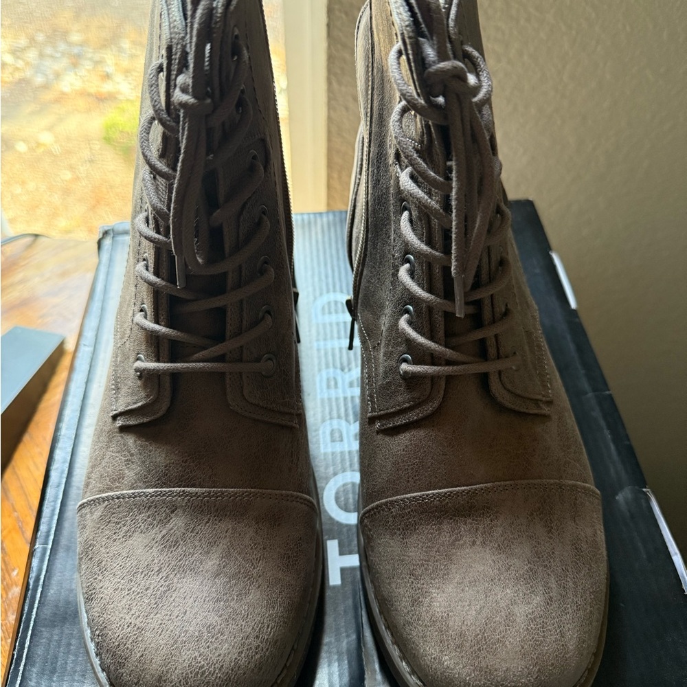 Torrid Brown Lace-Up Ankle Boots